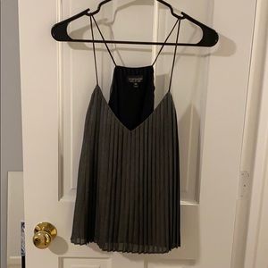 Metallic pleated tank by Topshop